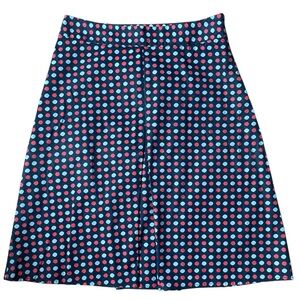 Midi‎ Skirt Women’s Blue/Red Polka Dot Mid Pleat Side Zip Sz. 2 Rockabilly Pinup
